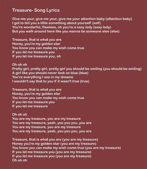 treasure bruno mars lyrics.